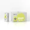 Two product boxes shown: a small white box and a larger gray box with a yellow splash, both featuring a yellow bottle image and 'B5000' branding for Passion Fruit Mango Ice juice/product.