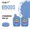 Strawberry Pitaya – Iget B5000 - Two Blue Iget B5000 Strawberry Kiwi Ice Disposable Vapes with Cartoon Artwork on the Packaging. - Iget Vapes Shop Oz