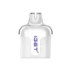 Clear vape pod cartridge with a transparent body and blue IGET logo, showing the mouthpiece at the top.