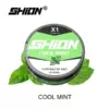 Grape – Iget Shion X1 Nicotine Pouch 6mg - Shion Cool Mint Nicotine Pouches Tin with a Bright Green Label, Surrounded by Fresh Mint Leaves. - Iget Vapes Shop Oz