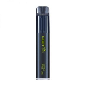 Nicotine Free Iget Goat 5000 Puffs - Dark Blue Vape Pen with a Translucent Mouthpiece; Branding Reads Iget and 'double Apple Line'. - Iget Vapes Shop Oz