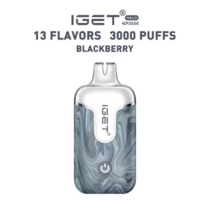 Iget Halo Vape Kit 3000 Puffs - Disposable Vape Device from Iget with Marbled Blue Body and White Top, Blackberry Flavor, 3000 Puffs, Handheld Size. - Iget Vapes Shop Oz