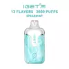 Strawberry – Iget Halo Vape Kit 3000 Puffs - Iget Spearmint Pod Vape with Turquoise Marbled Body and Text Above Reading '13 Flavors 3000 Puffs Spearmint'. - Iget Vapes Shop Oz