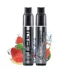 Strawberry Ice – Iget Hot 5500 Puffs - Two Black Vape Devices Standing Side by Side with Pink Bands; Left Shows 'hot L5500', Right Shows 'strawberry Watermelon Ice' with Strawberry and Watermelon Imagery Behind. - Iget Vapes Shop Oz