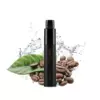 Mint Ice – Iget Hot 5500 Puffs - Black Iget Disposable Vape Pen Upright with Coffee Beans and a Green Leaf, Water Splash in the Background, Suggesting Coffee Flavor. - Iget Vapes Shop Oz