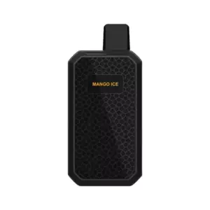 Mango Ice – Iget Star L7000 - Black Rectangular Vape Pod with a Honeycomb Texture and a Yellow 'mango Ice' Label on the Front. - Iget Vapes Shop Oz