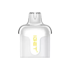 Pineapple Kiwifruit – Iget Halo Pod 3000 Puffs - Clear Vape Pod with a White Body and a Yellow Iget Logo on the Front. - Iget Vapes Shop Oz