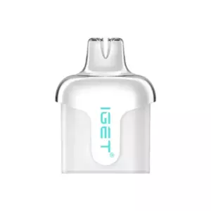 Spearmint – Iget Halo Pod 3000 Puffs - Clear Vape Pod Cartridge with Turquoise Get Logo Visible on the Front - Iget Vapes Shop Oz