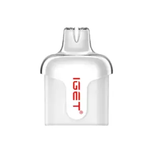Strawberry – Iget Halo Pod 3000 Puffs - Clear Vape Cartridge or Pod with Red 'iget' Branding on the Front. - Iget Vapes Shop Oz