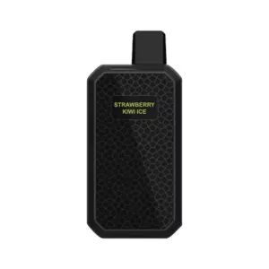 Strawberry Kiwi Ice – Iget Star L7000 - Black Rectangular Vape Pod Device with a Honeycomb Texture and a Label Reading 'strawberry Kiwi Ice' - Iget Vapes Shop Oz