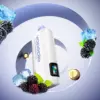 Vapepie Powergo 9800 Puffs Strawberry Cookie Iget Vapes Shop Oz 21webp Iget Vapes Shop Oz Vapepie Powergo 9800 Puffs Strawberry Cookie - White Speckled Bottle with Blue Cap Amid Ice Cubes and Blackberries on a Pale Background. - Iget Vapes Shop Oz