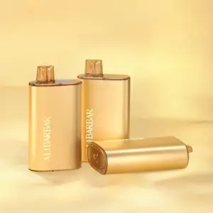 Rich 8000 - Golden Aluminum Cans on a Warm Gold Backdrop, Two Standing Upright and One Laying on Its Side; Features the Word Alibar Vertically. - Iget Vapes Shop Oz