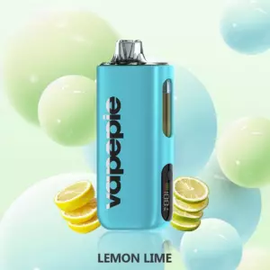 Vapepie Max 40000 Puffs – Lemon Lime - Blue Vape Device with a Vertical 'vape' Logo, Lemon Slices Nearby, Flavor Lemon Lime. - Iget Vapes Shop Oz