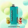 Vapepie Max 40000 Puffs – Sakura Mint - Teal Vape Device with a Clear Pod and Side Display, Branded with 'vape', Surrounded by Kiwi Slices and Strawberries Advertising the 'strawberry Kiwi' Flavor. - Iget Vapes Shop Oz