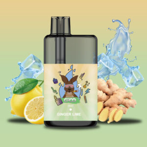 Groo Max – Ginger Lime - Bottle of Ginger Lime Flavored Drink with Lemons, Ginger, and Ice Splashes; Label Shows a Dog Mascot and 'ginger Lime' Text (informative Product Image). - Iget Vapes Shop Oz