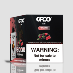 Groo Slim-blackberry Raspberry–10 Pack Bulk - Groo Slim Blackberry Raspberry Vape Box with a Bold 'warning: Not for Sale to Minors' Label on a Black Package. - Iget Vapes Shop Oz