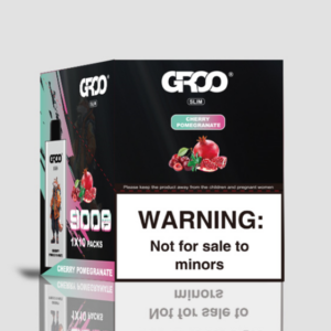 Groo Slim-cherry Pomegranate–10 Pack Bulk - Groo Slim Cherry Pomegranate Vape Boxes with a Bold Warning: Not for Sale to Minors. - Iget Vapes Shop Oz