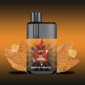 Groo Max – Smooth Tobacco - E-liquid Bottle with Orange Label Featuring a Cartoon Fox Wearing Sunglasses; Text Reads 'smooth Tobacco'. - Iget Vapes Shop Oz