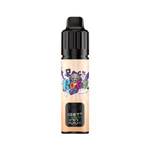 Iget Bar Plus S3 Kit  Cola Ice - Vape Device with a Black Mouthpiece and Pastel Orange Label Featuring Cartoon Characters and the Iget Logo on a Digital Display Panel. - Iget Vapes Shop Oz